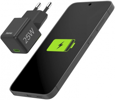 Hama 201985 Schnellladegerät USB C 25 W Schwarz