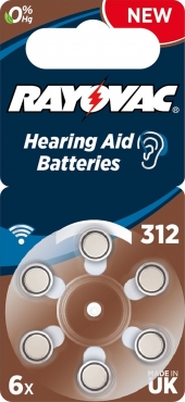 Rayovac HA312 Blister of 6 Hearing Aid Batteries