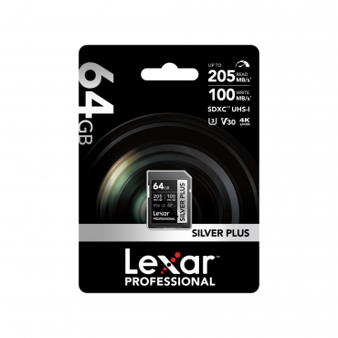 Lexar SDXC Silver Plus UHS-I 64 Go