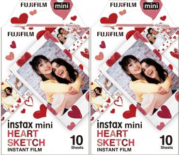 Fujifilm Instax Mini Film Heart Sketch 2 Pack