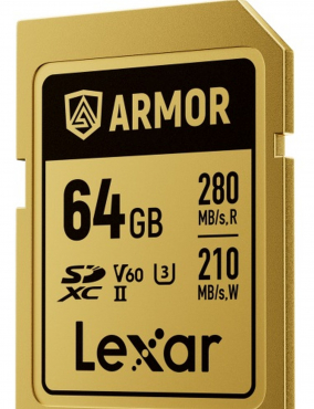 Lexar SDXC Pro Gold Series ARMOR UHS-II 64GB V60