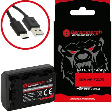 Berenstargh Battery Sony NP-FZ100 2400mAh USB-C input