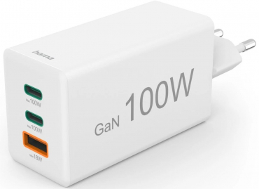 Hama 201997 Hama GaN 2X USB-C,1X USB-A 100W