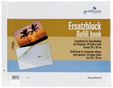 Goldbuch Bloc de rechange 83 078 blanc 38x30 cm pour albums à visser 31x39cm