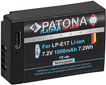 Patona Platinum battery with USB-C input Canon LP-E17