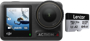 DJI Osmo Action 4 Standard Combo + Lexar Silver Plus microSDXC 64GB