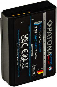 PATONA Platinum rechargeable battery USB-C Input Canon LP-E10
