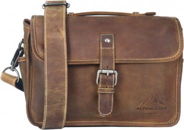 Alpine leather camera bag press wild camel