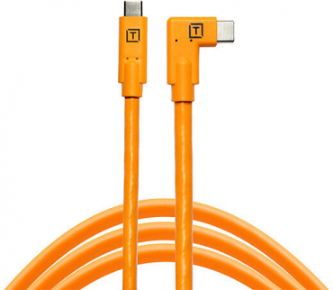 Tether USB-C to USB-C Right Angle - Orange