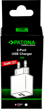 PATONA Premium GaN PD35W Adapter 1xUSB-C 1x-A weiß