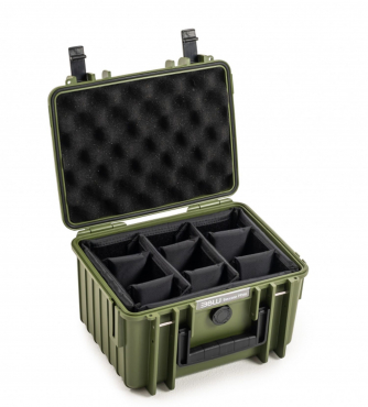 B&W Case Type 2000 Marron vert avec insert en mousse