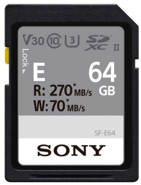 Carte SDXC Sony 64 Go Cl10 UHS-II U3 V30 270/70MB/s
