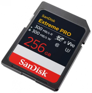 SanDisk SDXC Extreme Pro 256GB 300MB/s V90 UHS-II 2025