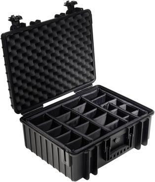 B&W Case Type 6000 RPD black with compartment divider