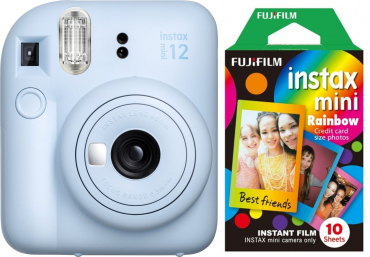 Fujifilm Instax Mini 12 pastel blue + Rainbow Film