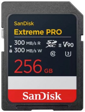 SanDisk SDXC Extreme Pro 256GB 300MB/s V90 UHS-II 2025