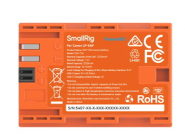 SmallRig 5407 Batterie LP-E6P orange (USB-C)