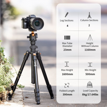 K&F Concept Tripod BI234M 160cm Compact