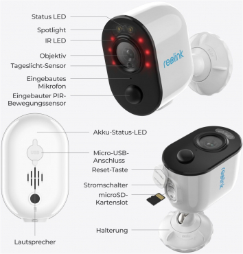 Reolink Hub 1 + 2x Argus B310 Battery-WiFi Überwachungskamera-Set