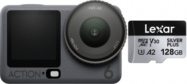 DJI Osmo Action 6 Standard Combo + Lexar Silver Plus MicroSDXC 128GB