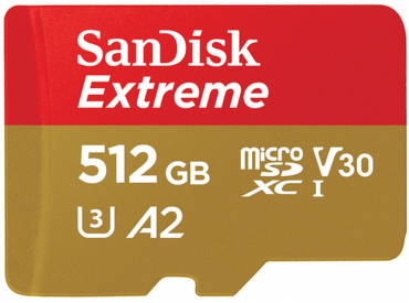 SanDisk micro SDXC Extreme 512GB 190MB/s V30 - 6043213 SanDisk micro SDXC Extreme 512GB 190MB/s V30