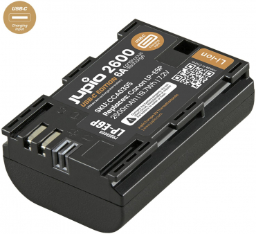 Jupio LP-E6P *ULTRA C* (USB-C input) 2600mAh