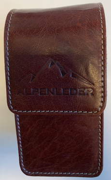 Alpine leather camera case compact brandy