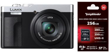 Panasonic Lumix DC-TZ99 silver/black + Voigtländer SDXC 256GB UHS-II