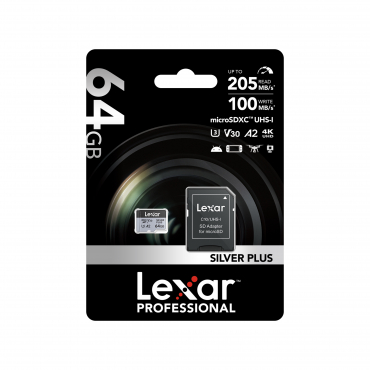 Lexar microSDXC Silver Plus UHS-I 64GB V30