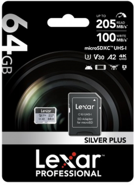 DJI Osmo Action 4 Adventure Combo + Lexar Silver Plus microSDXC 64GB