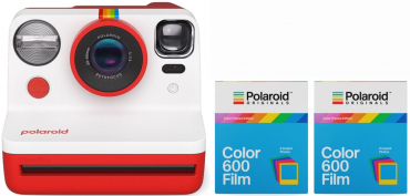 Polaroid Now camera red + 600 Color Frames 8x 2 pack