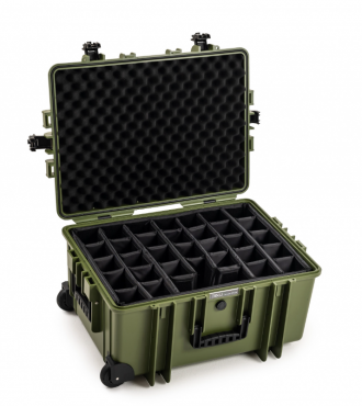 B&W Case Type 6800 RPD Brown Green with compartment division