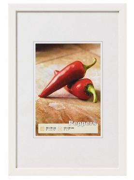 Walther cadre en bois BP318V Peppers 13x18 blanc polaire