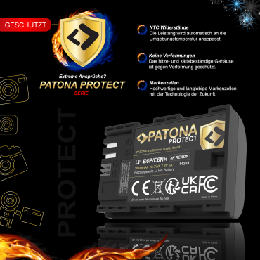 PATONA PROTECT battery Canon LP-E6P R5II 8k capable 6A