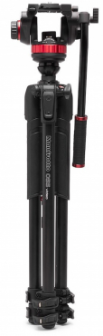 Manfrotto 055XPRO Alu Kit Videostativ mit 502 Fluid-Kopf 3 Segmente