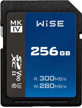 Wise 256GB SDXC UHS-II 300 MB/s V90 MK-IV