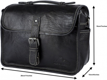 Alpenleder Camera Bag Presse Black Ebony Buff Crumple