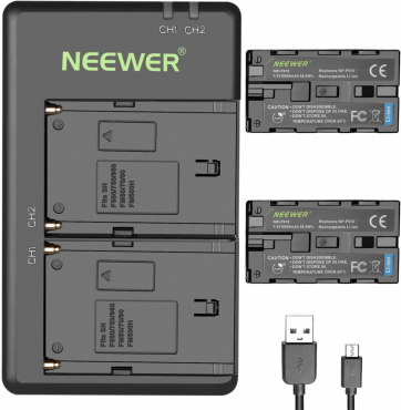 NEEWER NW-F970 2x F970 battery + double USB charger