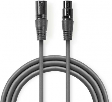 Nedis balanced audio cable XLR 3-pin plug 5 meters