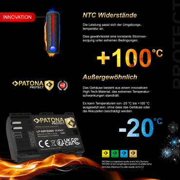 PATONA PROTECT battery Canon LP-E6P R5II 8k capable 6A
