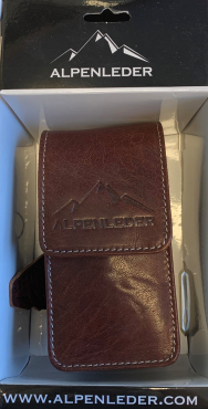 Alpine leather camera case compact brandy