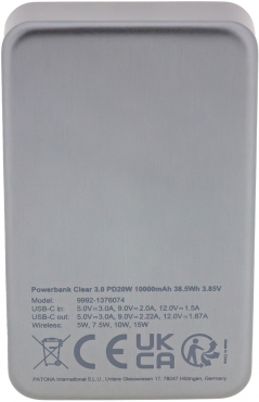 PATONA Premium Powerbank Clear 3.0 PD20W 10.000mAh