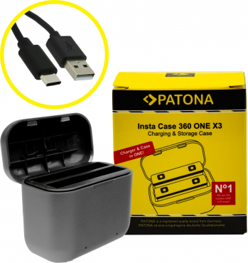 PATONA dual charging box for Insta 360 ONE X3 incl. USB-C cable