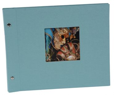 Goldbuch 26 507 Schraubalbum Trend aqua 40 schwarze Seiten 30x25cm