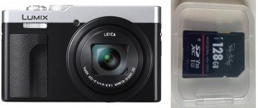Panasonic Lumix DC-TZ99 silver/black + Peter Hadley SDXC 128GB UHS-I