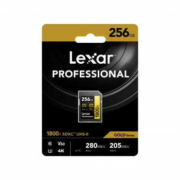 Lexar Professional SDXC Gold 256GB 1800x UHS-II V60
