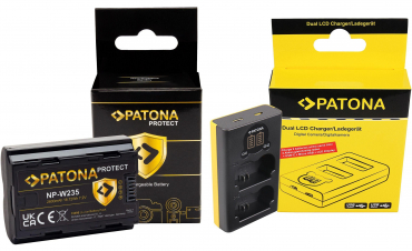 PATONA Dual LCD USB Ladegerät + 2x NP-W235 - 6068182 PATONA Dual LCD USB Ladegerät + 2x NP-W235