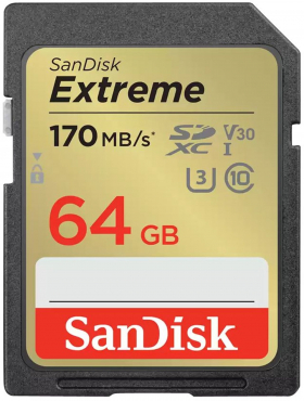 SanDisk SDXC Extreme 64GB 170MB/s V30 UHS-I