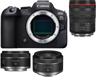 Canon EOS R6 II+RF 24-105mm F4 L IS USM+16mm f2,8 STM+50mm f1,8 STM