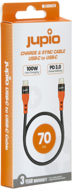 Jupio USB-C to USB-C cable 70cm (100W USB 2.0)